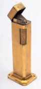 A Dunhill Tallboy table lighter: with gilt machine engraved finish