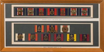A framed collection of British Household Cavalry, Foot Guards,