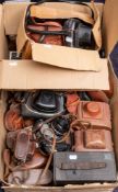 A quantity of various vintage cameras including: Olympus, Ricoh and others.