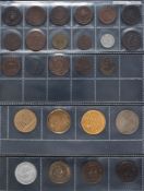 Four sheets containing Barber's tokens: also Masonic tokens etc,