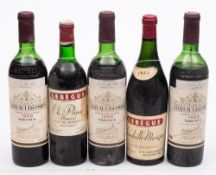 Three bottles of Chateau Lascombes Grand Cru Classe Margaux 1968: with F&E May shipping label,