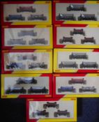 Hornby, nine boxes each containing three items of rolling stock: including Mineral wagons,