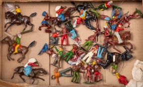 Britains Set No 2042 'Prairie Schooner Covered Wagon with Escort and Attacking Indians': mixed