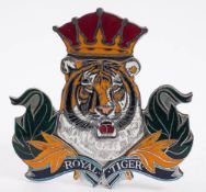 A 1980s Doyen Bus/Coach 'Royal Tiger' enamel grille badge by Manhattan Windsor: depicting a