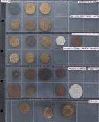 Four Sheets of tokens and tallies together with East India coins: