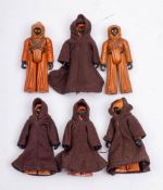 A group of vintage Star Wars figures comprising six Jawas: