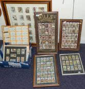 Nine framed sets and part sets of cigarette cards: including Lambert & Butler 'Horsemanship',