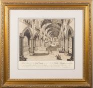 EXETER : Interior of Exeter Cathedral, 440 x 340 mm,