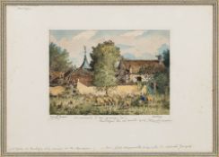 MARCEL JACQUES - House Of Rousseau : hand coloured aquatint signed in the plate,