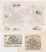 EXETER PLANS : Pieter van der An, Exonia. Excester, 130 x 115 mm, a scarce early 18th cent. plan.