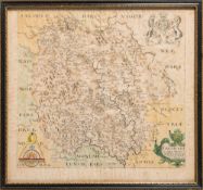 HOLE, William - Herefordshire : hand coloured map, size : 305 x 290 mm, light age-discolouration,