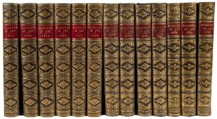 BINDINGS : The Magazine of Art - a run of 13 volumes, illust, half green calf,