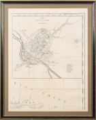 DONN, Benjamin : Sheet 4 from Donn's 12-sheet map of Devon, the large inset plan of Exeter.