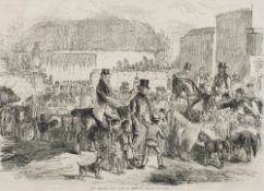 ILN : The Exmoor Pony Fair at Bampton - Illustrated London News, size : 335 x 250, F & G, 1860.