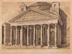 ROME : A pair of sepia aquatints, 