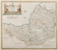 MORDEN, Robert : Somersetshire - hand coloured map, size : 420 x 350 mm, F & G, c1695.