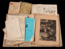 EPHEMERA : a folder inc. various items of ephemera inc. two early photographs.