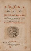 POPE, Alexander - An Essay on Man : eng. frontis, cont. sheep front board detached, small 8vo.