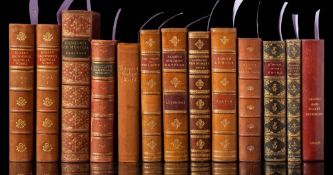 BINDINGS : The Poetical Works of Robert Browning, 2 vols, half calf contrasting morocco labels,
