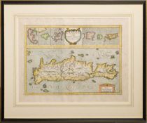MERCATOR, Gerard - Candia ( Crete) cum Insulis aliquot circa Graeciam : hand coloured map,