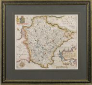 KIP, William - Devoniae (Devon) : hand coloured map, size : 340 x 295 mm, F & G, 1637.