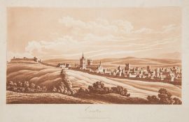 EXETER CATHEDRAL : 2 large eighteenth century copper plates by Bickham, 570 x 90mm (one laid down),