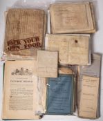 CORNWALL : a box of vellum documents, acts of Parliament,