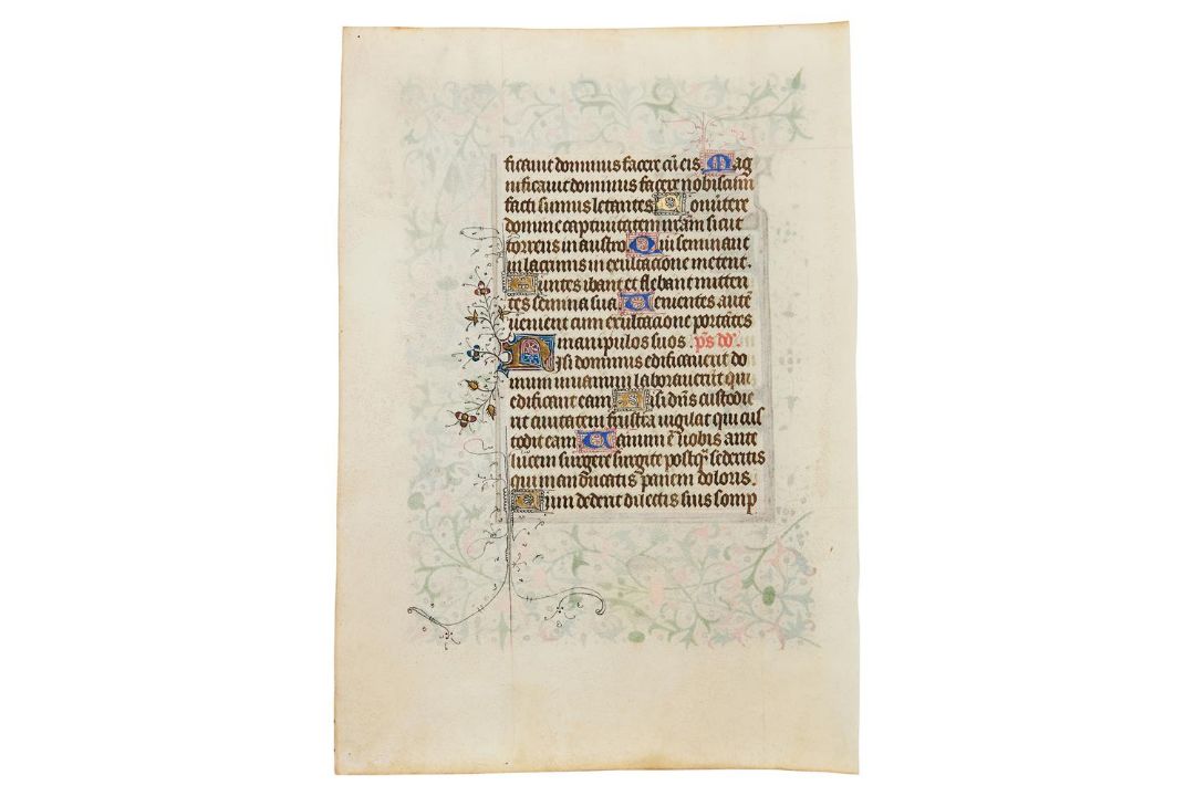 Two leaves from an opulently illuminated Book of Hours, Use of Rome, in Latin, manuscript on parc - Image 4 of 4
