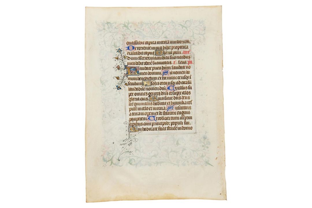 Two leaves from an opulently illuminated Book of Hours, Use of Rome, in Latin, manuscript on parc - Image 2 of 4
