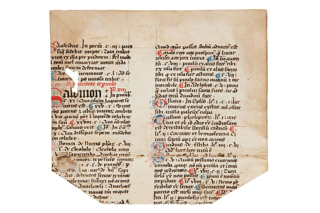 Small fragment of Geremia da Montagnone, Compendium Moralium Notabilium, citing Cicero, Seneca, - Image 2 of 2