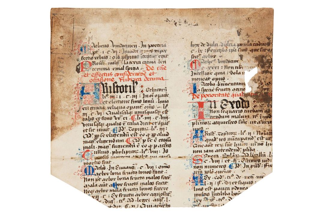 Small fragment of Geremia da Montagnone, Compendium Moralium Notabilium, citing Cicero, Seneca, - Image 1 of 2