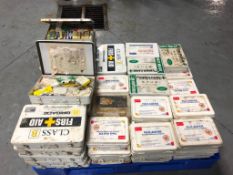 (1) Pallet with 65 First Aid Kits. Located in Mt. Pleasant, IA.