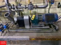 Tri Clover, Postive Displacement Pump, 10Hp, 3'Inlet/Outlet, Model, PR60-2-H4-ST-S Rigging Fee: $