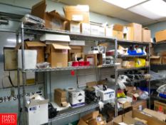 Contents of Storage Room to Include: Assorted Conveyor Belts, DAP Kitchen Silicone, Plastic Scoops