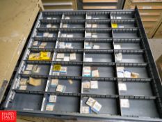 Contents of Vidmar Cabinet to Include: Ceramic Fuses, Glass Fuses, Midget Fuses, Roller Chain Links