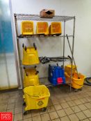 Remaining Contents of Wash Bay to Include: Mop Buckets, Spill Platforms, Mobile S/S Table