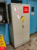 Metal 2-Door Vertical Storage Cabinet with Contents to Include: Assorted Tape, Labels, Thermal