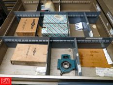 Contents of Vidmar Cabinet to Include: Assorted Bearings, Pulleys