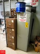 Metal Storage Cabinets with Contents to Include: CRC Syntha-Tech Lubricant, Food Lube Sugar