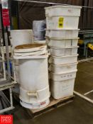 Pallet of White Poly Totes Rigging Fee: $100