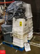 Pallet of Poly Totes with Casters Rigging Fee: $100