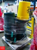 Pallet of Red Poly Cans Rigging Fee: $100