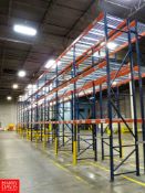 Sections of Pallet Racking to Include: (22) 18' Uprights, (120) 8' Horizontals, with Metal Decking