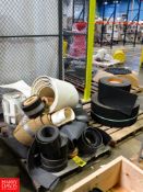 Pallets of Assorted Sized Conveyor Belting Rigging Fee: $100