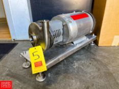 Tri Clover C216 Centrifugal Pump with Baldor 7.5 HP 3,500 RPM S/S Motor, Mounted on S/S Frame
