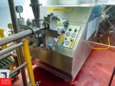 APV Gaulin 2-Stage Homogenizer Model MS-18 2.5 TPS : SN 59312304, 2,500 PSI Rigging fee: $1500