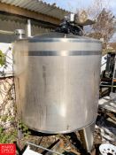 700 Gallon Dome-Top Dish-Bottom S/S Tank with Vertical Agitation Rigging fee: $600