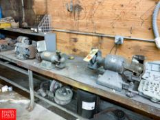 (3) Bech Grinders, Drill Grinder, (2) Sanders, Vise, And Bench Rigging Fee:$250