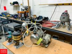 Assorted Power Tools, Hand Tools, And Paint Pump Rigging Fee:$50