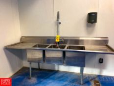 Elkay S/S Triple Bowl Sink, with Wing And Backsplash Rigging Fee:$200